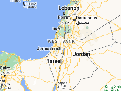 Map showing location of ‘Ayn Yabrūd (31.94918, 35.25122)