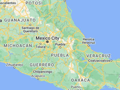 Map showing location of Ayometitla (19.2, -98.2)