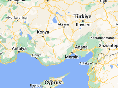 Map showing location of Ayrancı (37.36127, 33.6883)