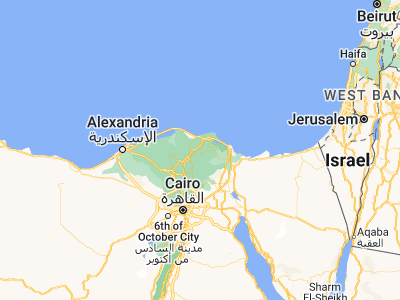Map showing location of Az Zarqā (31.20829, 31.63554)