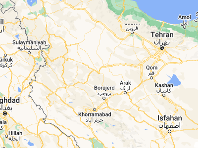 Map showing location of Āzādshahr (34.79049, 48.57011)