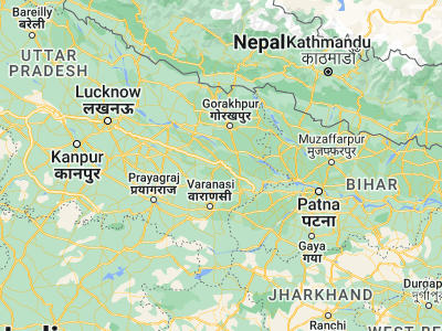 Map showing location of Āzamgarh (26.06758, 83.18364)