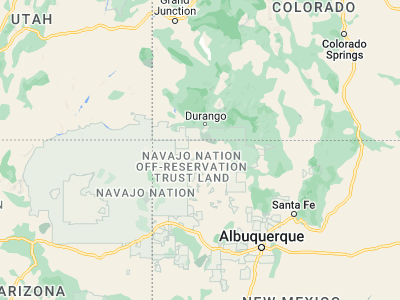 Map showing location of Aztec (36.82223, -107.99285)