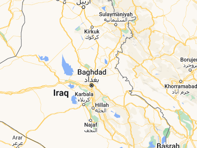 Map showing location of Ba‘qūbah (33.7466, 44.64366)