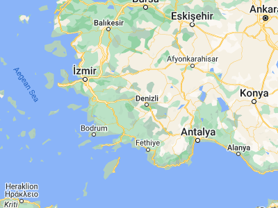 Map showing location of Babadağ (37.80885, 28.87877)