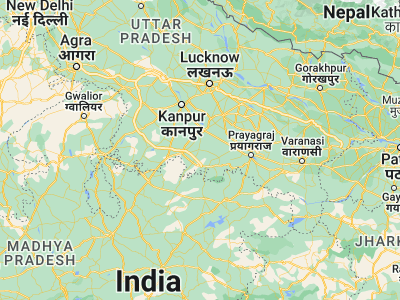 Map showing location of Baberu (25.54711, 80.70442)