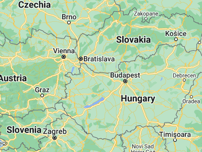 Map showing location of Bábolna (47.64361, 17.97798)