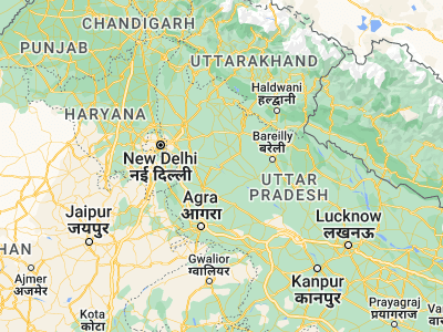 Map showing location of Babrāla (28.2639, 78.40471)