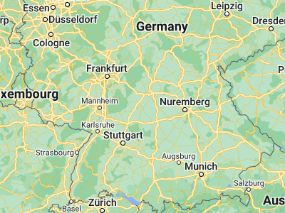 Map showing location of Bad Mergentheim (49.4925, 9.77361)