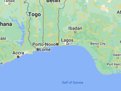 Map showing location of Badagry (6.41667, 2.88333)