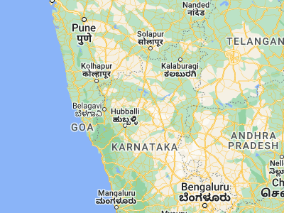 Map showing location of Bādāmi (15.91495, 75.67683)