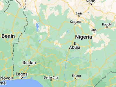 Map showing location of Badeggi (9.05, 6.15)