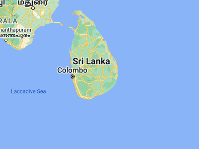 Map showing location of Badulla (6.9895, 81.0557)