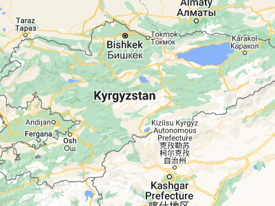 Map showing location of Baetov (41.26668, 74.95698)