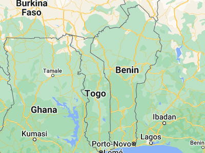 Map showing location of Bafilo (9.35, 1.26667)