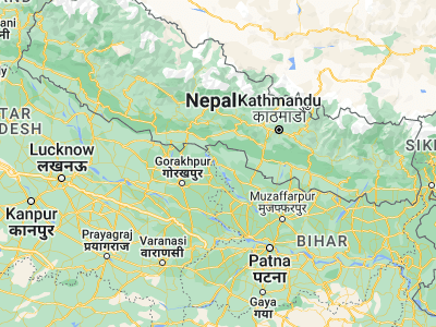 Map showing location of Bagaha (27.09918, 84.09003)