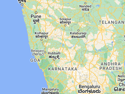 Map showing location of Bagalkot (16.18673, 75.69614)