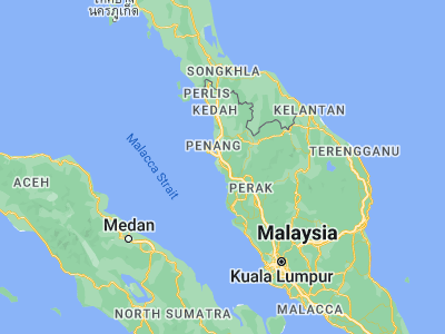 Map showing location of Bagan Serai (5.0108, 100.54101)