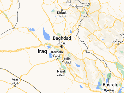 Map showing location of Baghdad (33.34058, 44.40088)