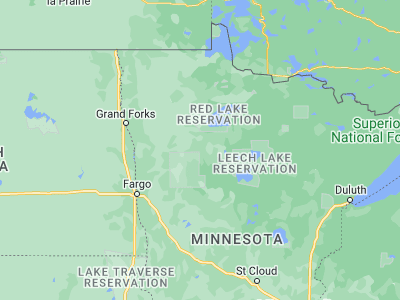 Map showing location of Bagley (47.52162, -95.39835)