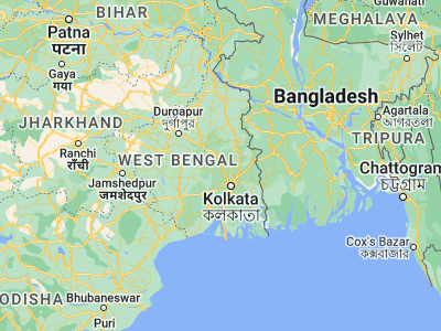 Map showing location of Bāgnān (22.92417, 88.14)