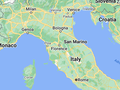 Map showing location of Bagno a Ripoli (43.75115, 11.32252)