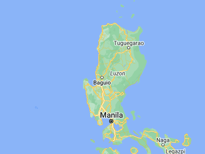 Map showing location of Baguio (16.41639, 120.59306)