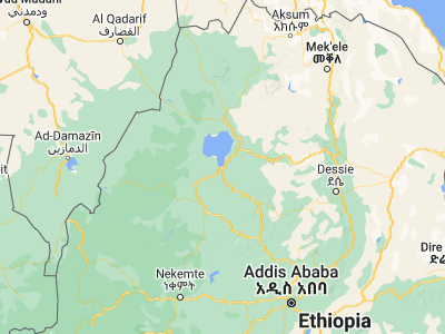 Map showing location of Bahir Dar (11.59364, 37.39077)