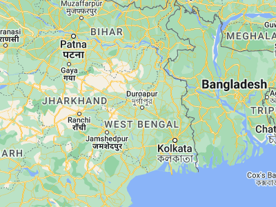 Map showing location of Bahula (23.65176, 87.16475)
