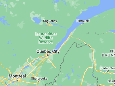 Map showing location of Baie-Saint-Paul (47.44109, -70.49858)