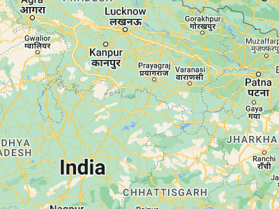 Map showing location of Baikanthpur (24.72868, 81.40886)