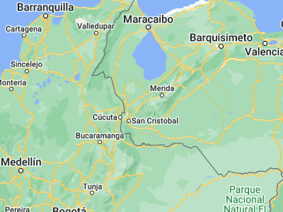 Map showing location of Bailadores (8.25264, -71.82805)