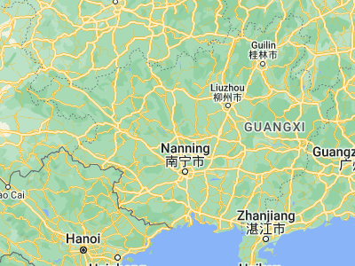 Map showing location of Baishan (23.731, 108.15789)
