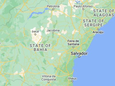 Map showing location of Baixa Grande (-11.95972, -40.16806)