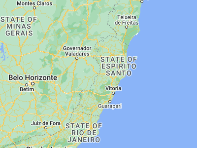 Map showing location of Baixo Guandu (-19.51889, -41.01583)