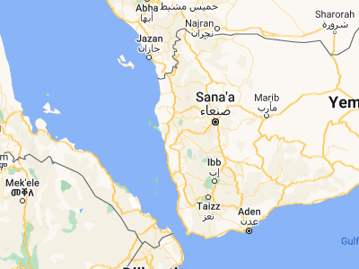 Map showing location of Bājil (15.05835, 43.28506)