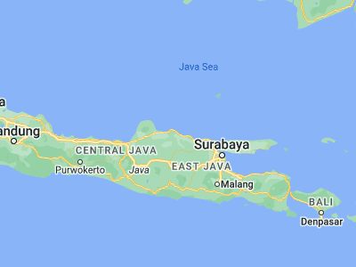 Map showing location of Bajingmeduro (-6.7392, 111.6719)