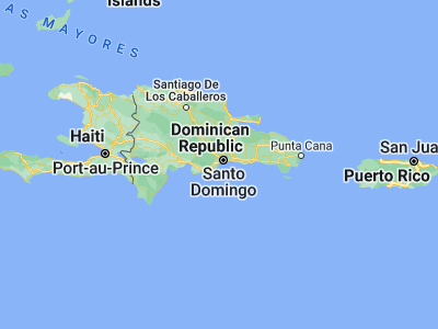 Map showing location of Bajos de Haina (18.41538, -70.03317)