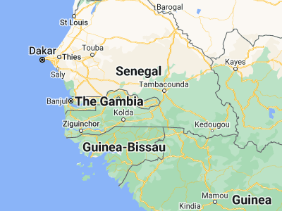 Map showing location of Bakadagy (13.3, -14.38333)