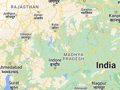 Map showing location of Bakāni (24.28624, 76.23709)