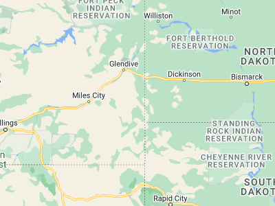 Map showing location of Baker (46.36695, -104.28466)