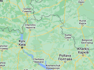 Map showing location of Bakhmach (51.18144, 32.83463)
