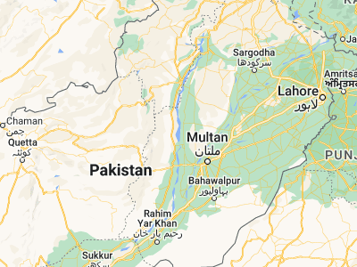 Map showing location of Bakhri Ahmad Khan (30.73586, 70.83796)