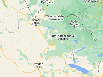 Map showing location of Bakyrshik (49.7105, 81.5821)