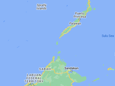 Map showing location of Balabac (7.9868, 117.0645)