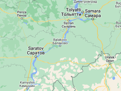 Map showing location of Balakovo (52.02782, 47.8007)
