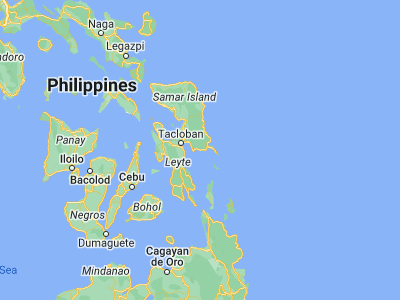 Map showing location of Balangiga (11.10972, 125.3875)