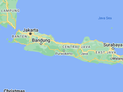 Map showing location of Balapulang (-7.05, 109.08333)