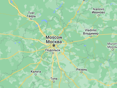 Map showing location of Balashikha (55.80945, 37.95806)