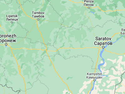 Map showing location of Balashov (51.5502, 43.1667)